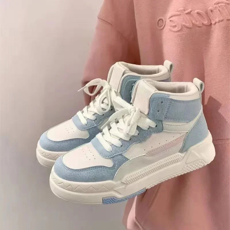 Blue Platform Sneakers Women's Sports Shoes Vintage Casual Vulcanize Kawaii Lolita Harajuku School Boot Female Flats New Trend