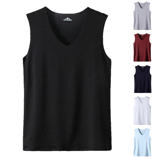 Tops Seamless Mens Vest Sleeveless Sport Bodysuit Vest For Men Clothing Plain Casual Summer V-neck Tank Undershirts Cool Gym