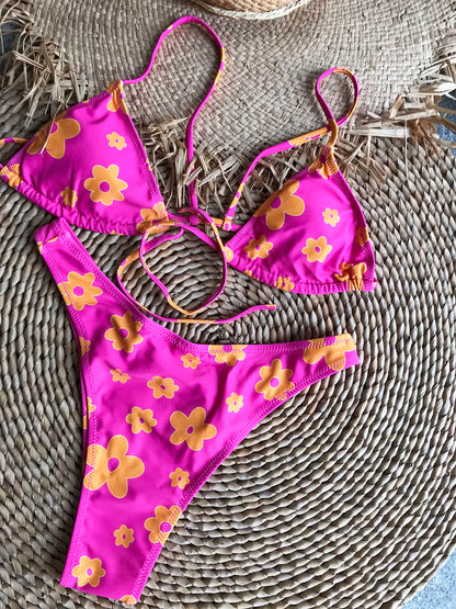 Micro Designer Bikinis Brand Triangle High Cut Thong Bikini Set Chic Swimsuit Women Swimwear Summer Beach Bathing Suits Monikini