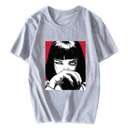 Quentin Tarantino Pulp Fiction Mia Vintage Men/women Fashion Men Cotton Movie 90S T-shirt Streetwear Punk Rock Aesthetic Clothes