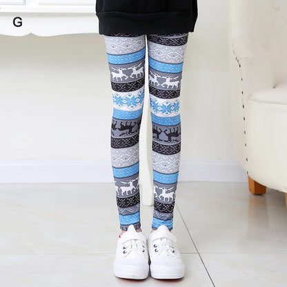 Girls Leggings Ice Cream Elastic Floral Stretch Pants Children Student Yoga Running Pants Soft Skinny Trousers Teenage 2-13Yrs