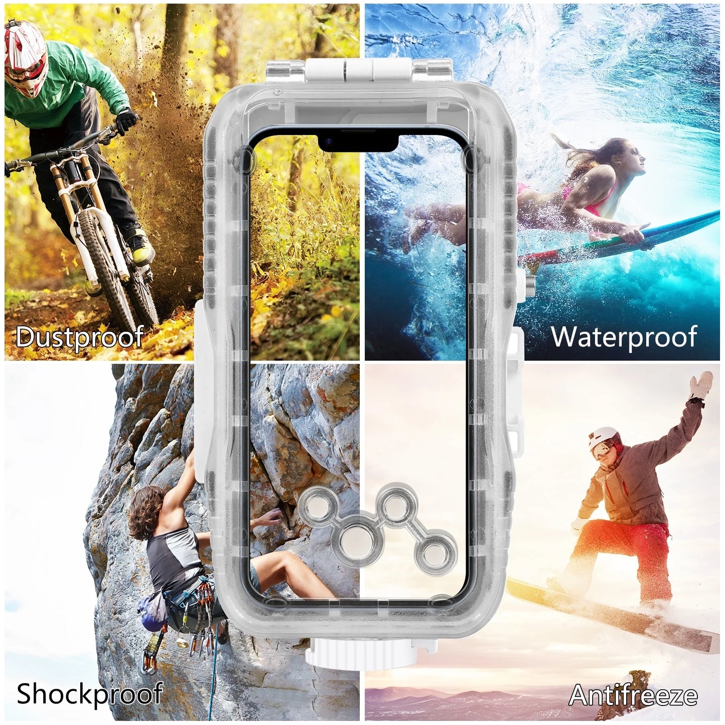 PULUZ 40m/130ft Waterproof Case for iPhone 15 14 Pro Max 15 14 Plus 15 14 13 12 11 Pro Max Diving Housing Underwater Cover