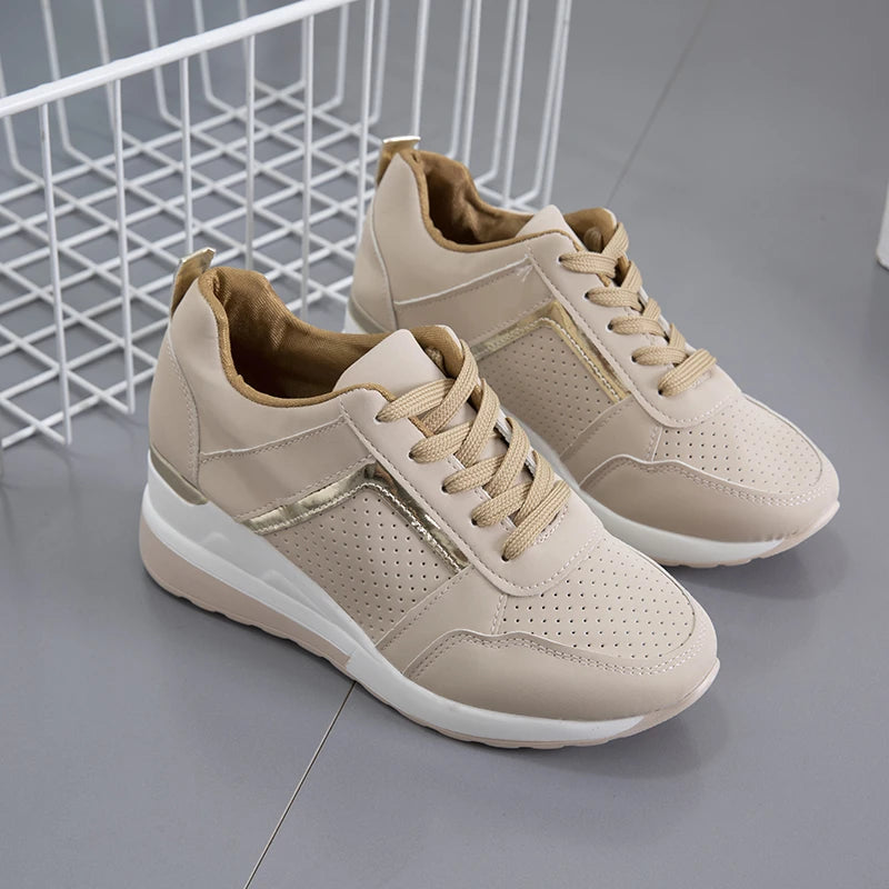 Shoes Woman 2024 Trend Summer Wedge Platform Casual Shoes Women Lace Up Sports Shoes Woman Non Slip Breathable Sneaker