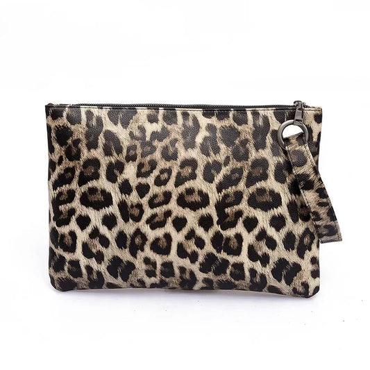 2024 Women Handbag Fashion Women Leopard Clutch Bucket Bag Messenger Bag Ladies Leopard Zebra Leather Simple Crossbody Bag