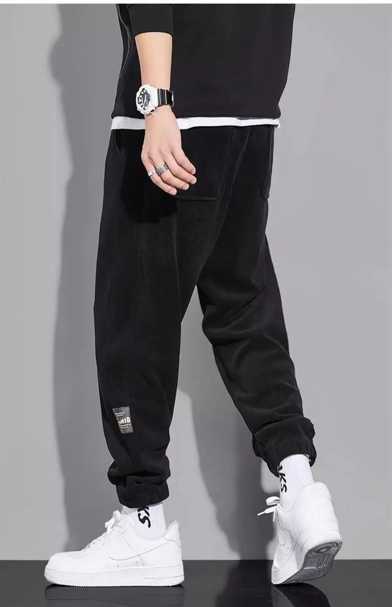 Spring Autumn Men's Loose-Fit Wide-Leg Casual Pants Trendy Brand Heavyweight Sports Korean Style Trendy Fashion Pants