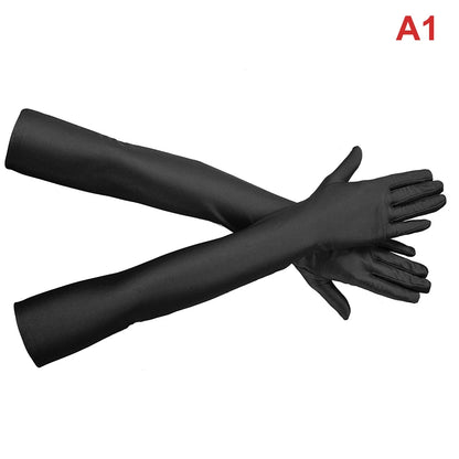 High Elastic Spandex Sun Protection Gloves Party Nightclub Wedding Performance Black Gloves