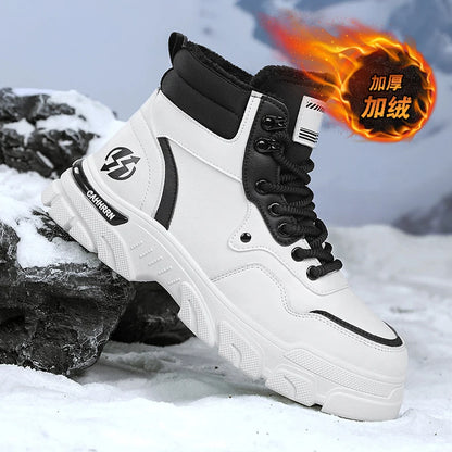 CYYTL Mens Boots Winter Shoes Fur Warm Casual Leather Cowboy Chelsea Outdoor Sport Hiking Ankle Sneakers Designer Luxury Tennis