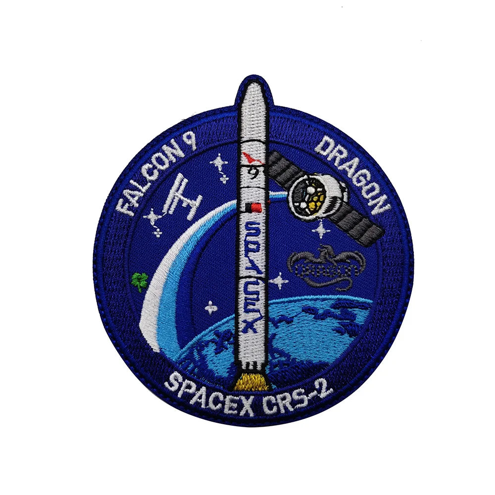 Space Badge Embroidery Hook Loop Patches Astronaut Military Hat Cloth Backpack Armband Stickers Appliques Patches for Clothing