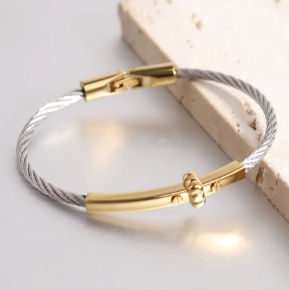 Stainless steel round cable bracelet high quality steel wire Bolt buckle women's bracelet jewelry