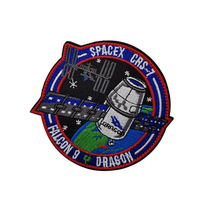 Space Badge Embroidery Hook Loop Patches Astronaut Military Hat Cloth Backpack Armband Stickers Appliques Patches for Clothing