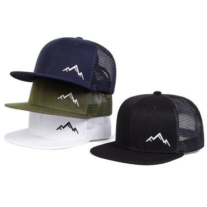 Unisex Mountain Embroidery Hip-hop Net Hats Spring Summer Outdoor Adjustable Casual Baseball Caps Sunscreen Hat