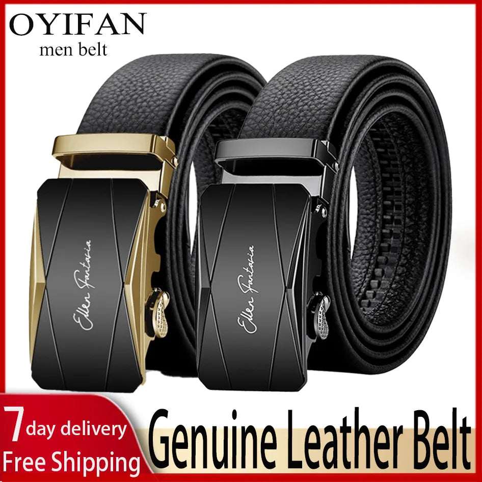 Men Genuine Leather Belt Business Belt for men Automatic Adjustable Belts Fashion Designer Style