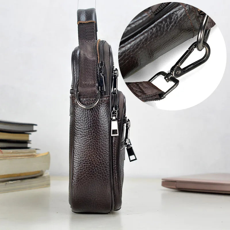 New Arrival Men Shoulder Bag Men's Genuine Leather Messenger Bag Boy Coffee Middle Size Handbags Tote Natural Skin Men Briefcase