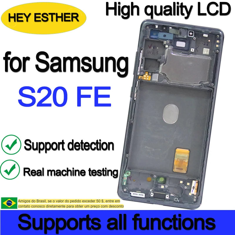 6.5'' Super AMOLED Replacement For Samsung S20 FE SM-G780F, SM-G780F/DSM, SM-G780G LCD Display Touch Screen S20 Lite