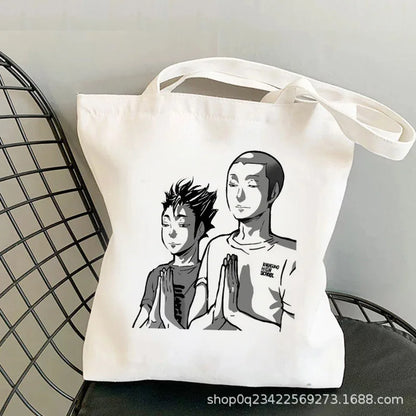 Anime Haikyuu Printed Canvas Bag Original Night One Shoulder Student Fashion Handbag in Stock