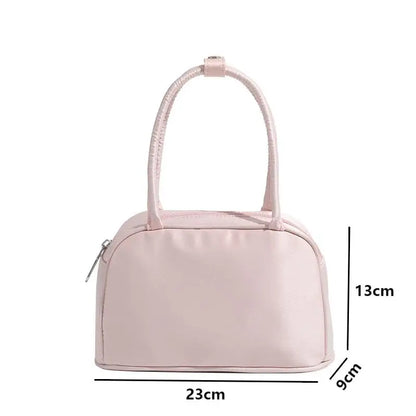 Fashion Women Silk Satin Clutch Purse Handbags Pink Female Boston Underarm Bags Sweet Girl Small Top Handle Square Shoulder Bags