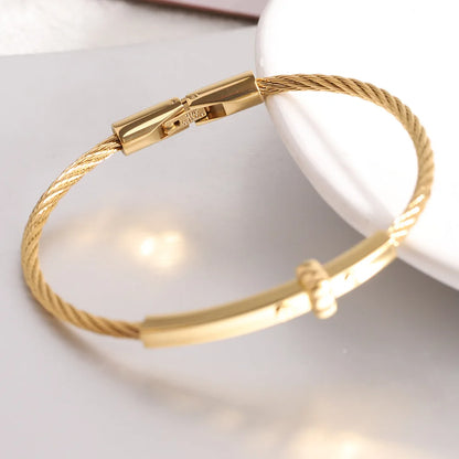 Stainless steel round cable bracelet high quality steel wire Bolt buckle women's bracelet jewelry