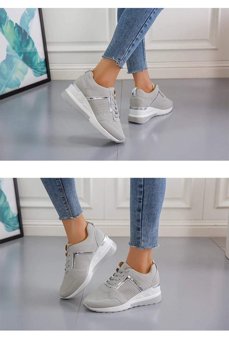 Shoes Woman 2024 Trend Summer Wedge Platform Casual Shoes Women Lace Up Sports Shoes Woman Non Slip Breathable Sneaker