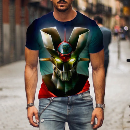 Mazinger Z 3D Print T-Shirts Anime Robot Men Women Casual Fashion Short Sleeve T Shirt Oversized Harajuku Tees Tops Kid Clothing