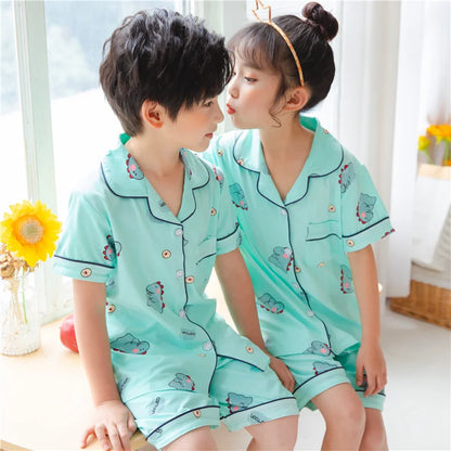 Boys Girls Pajamas Sets Kids Toddlers 2 to 3 4 5 6 7 8 9 10 11 12 Years Long Sleeves Green Avocado Children Pijamas with Buttons