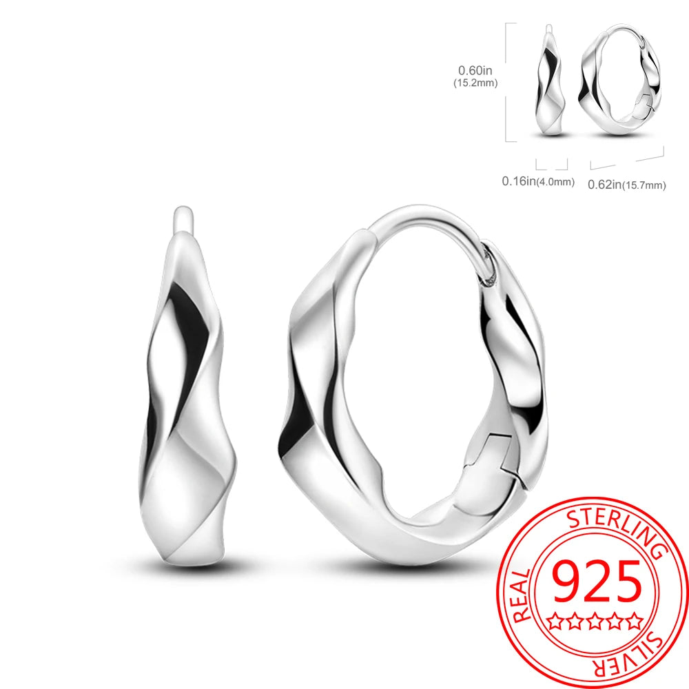 Fashionable 925 Sterling Silver Asymmetric Star Moon Earrings On The Inner Side Women's Anniversary Party Jewelry Accessories