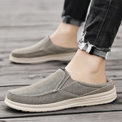 2024 Summer Men's Half Slippers Fashion Men's Flat Bottom Casual Shoes Soft Sole Cloth Shoes Support Shoes Men's Sports Shoes