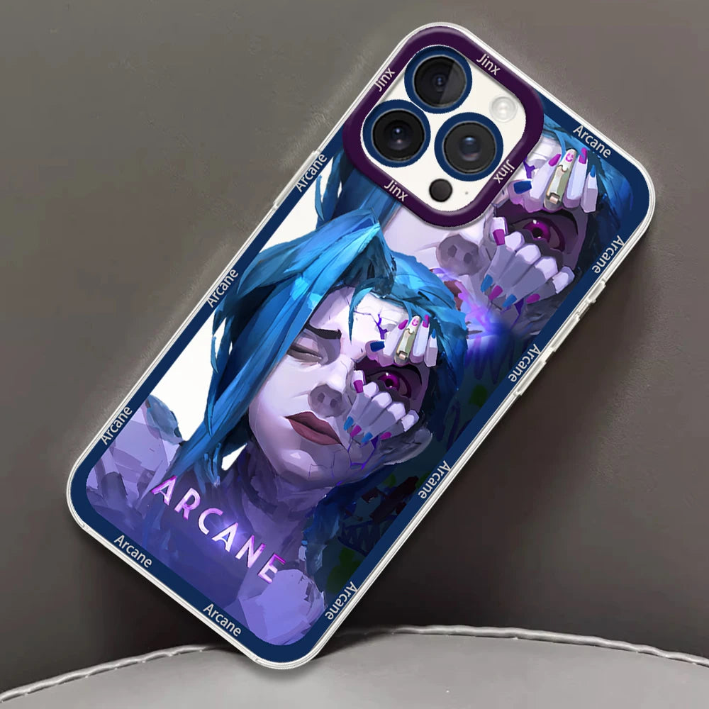 TV A-Arcane 2 J-Jinx Cool VI Phone Case for Samsung S24 S23 S22 S21 A55 A54 A35 FE PLUS ULTRA Transparent Bezel Shell