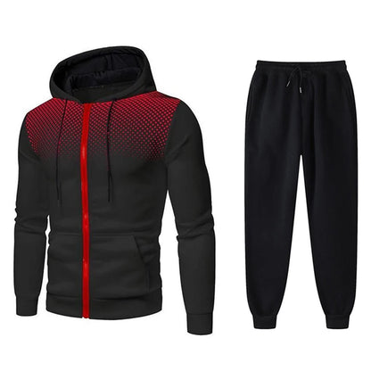 Men's Tracksuit Two-Piece Hoodie + Track Pants Jacket Pullover Casual Outdoor Sports Fashion Streetwear Zipper Hooded Set