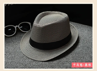 Summer Fedora Hat for Men Fashionable Elegant Vintage Black Women White Red Brim 1920s Panama Top Jazz Beach Unisex Classic Cap