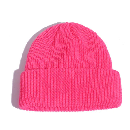 Winter Hats for Unisex New Beanies Knitted Solid Fluorescent  Caps Warmer Casual Beanies Trendy Hat  All-match Multicolor Candy