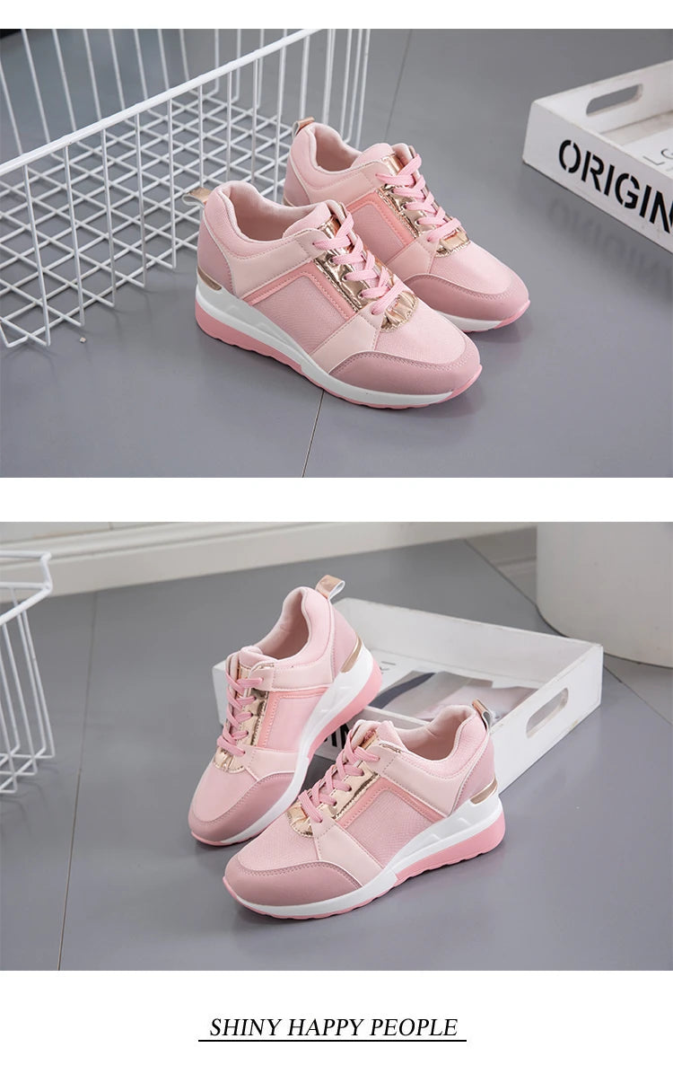 Shoes Woman 2024 Trend Summer Wedge Platform Casual Shoes Women Lace Up Sports Shoes Woman Non Slip Breathable Sneaker