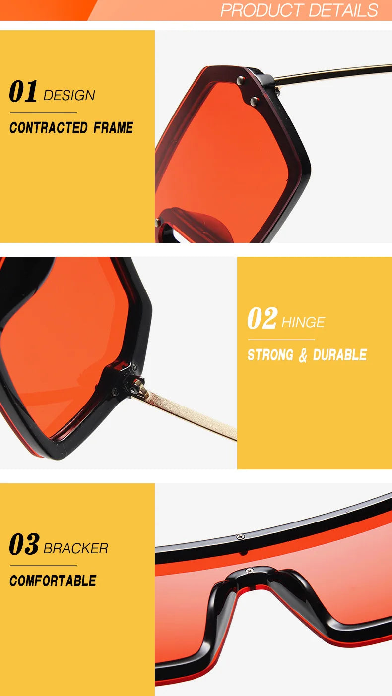 2022 Classic Retro Oversized Sunglasses Shades Female Mirror Eyewear Men/Womens Luxury Design Unisex Big Frame Lady Sun Glasses