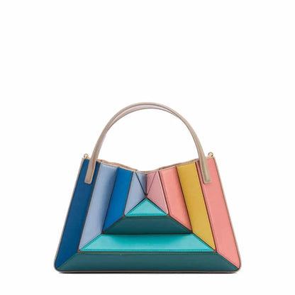 Fashion Square Bag Women Shoulder Bags New Color Blocked Patchwork Niche Handheld Bag Leisure Versatile Drawstring Crossbody Bag