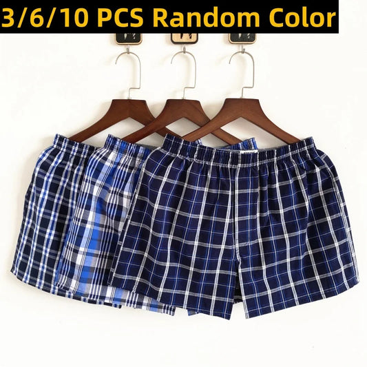 3-10PCS Men's Underwear Boxers Large Size Shorts Cotton Mens Aro Pants Pajama Sleeping Arrow Pants Soft Pure Cotton Boxer Shorts