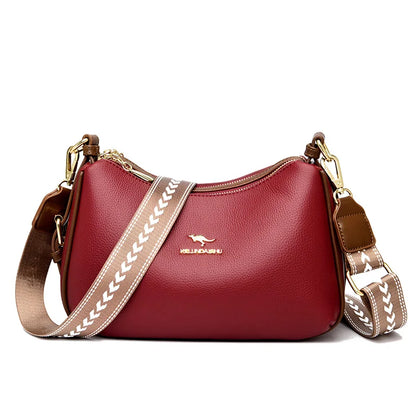 2024 High Quality Cowhide Crossbody Bag For Women's Straps Tote Designer Lady Shoulder Bags New Luxury Leather Messenger Bag Sac