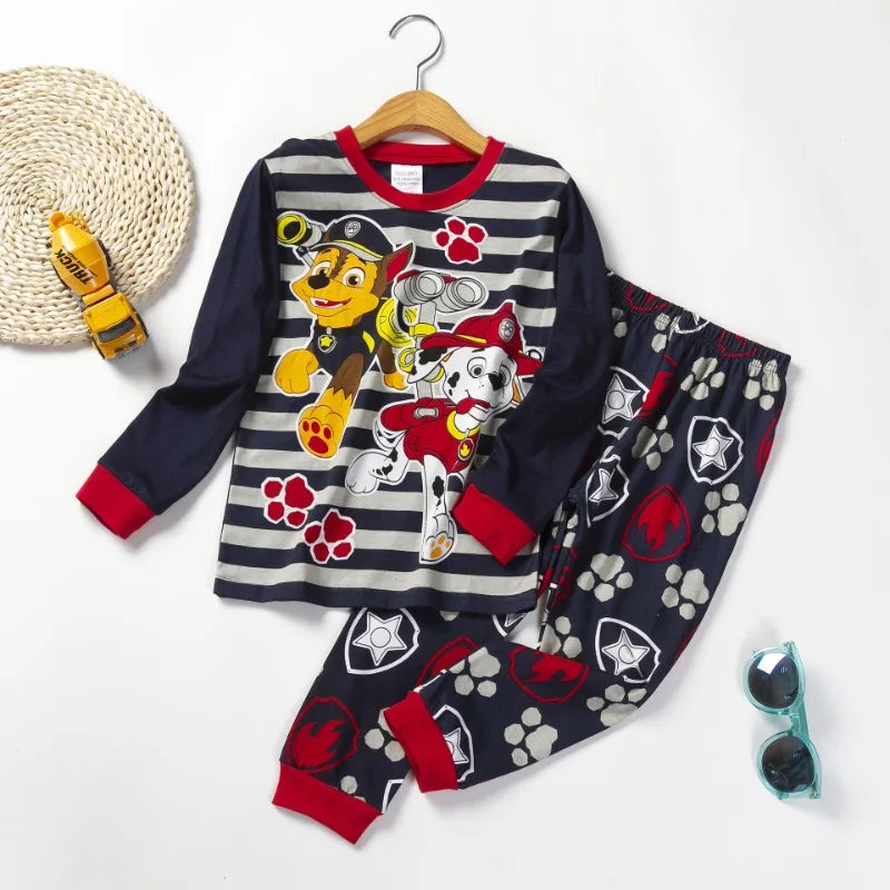 PAW Patrol  Spring Autumn Long Sleeve Baby Boys Clothing Sets Children's Pajamas Girls Cartoon Sleepwear Set Home Clothes 2pcs