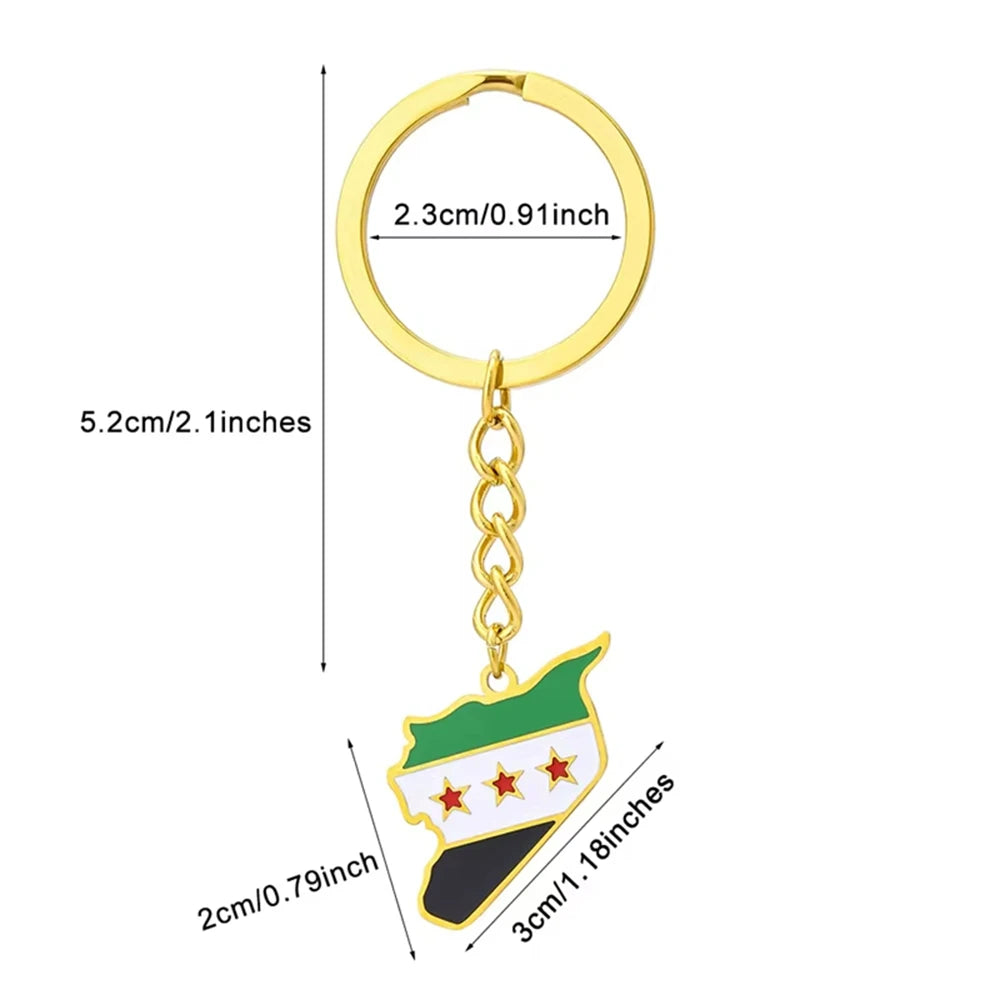 Syria Map Flag Pendant Necklace Stainless Steel For Women Men Gold Silver Color Charm Fashion Choker Syrians Jewelry Gift