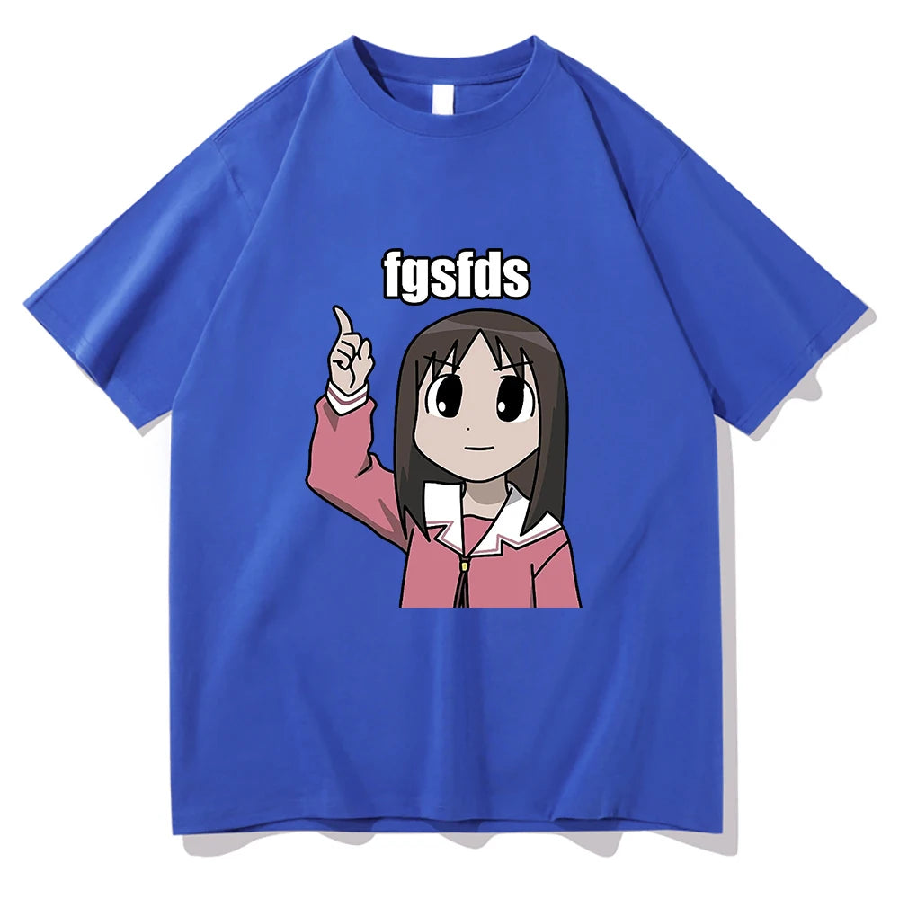 Osaka Autistic Fgsfds T Shirt Men Harajuku Funny Kawaii Ayumu Tshirt Unisex High Quality Anime Azumanga Daioh Cotton Tees Shirts