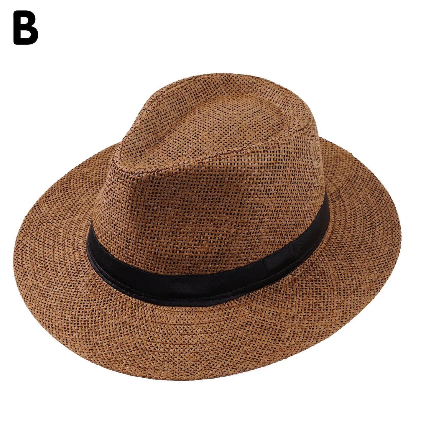 New Natural Panama Straw Hat Unisex Women Men Fashion Summer Casual Trendy Beach Sun Jazz Hat Wide Brim UV Protection Cap