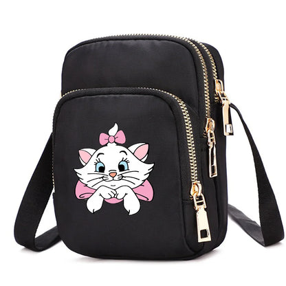 The Aristocats Marie Cat Women Shoulder Bags Cell Phone Purse Crossbody Shoulder Strap Handbag Female Girls Bags Causal Bag Gift