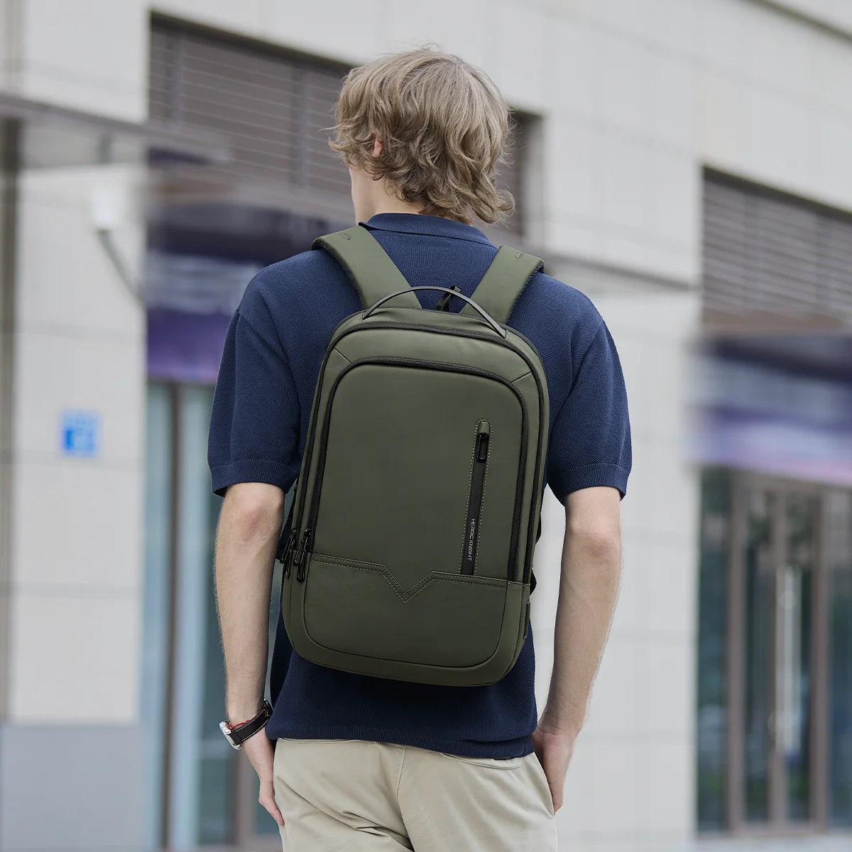 Heroic Knight 15.6" Laptop Backpack Fashion Men Expandable USB Charging Work Backpack Waterproof Travel Pack Thin New School Bag