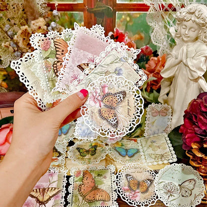 Vintage Leaves Lace Doily Paper Pieces Scrapbooking Paper Pack Handmade Craft Paper Background Pad Card Wrapping Cardstock