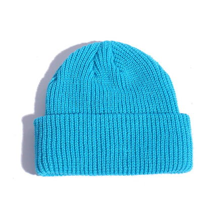 Winter Hats for Unisex New Beanies Knitted Solid Fluorescent  Caps Warmer Casual Beanies Trendy Hat  All-match Multicolor Candy