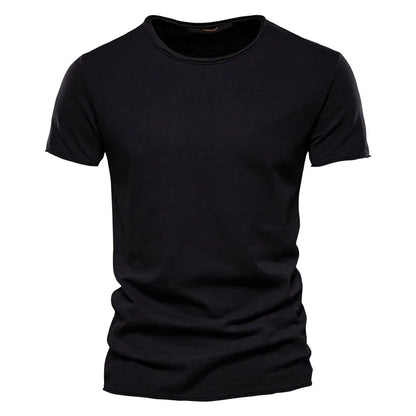 Round neck solid colour bamboo cotton short sleeve T-shirt cotton