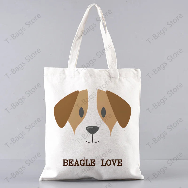 2pcs/set Beagle Bagel Dog Cute Print Tote Bag, Large Capacity Shoulder Bag, Women's Casual Handbag for Work School Shopping