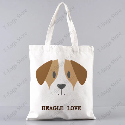 2pcs/set Beagle Bagel Dog Cute Print Tote Bag, Large Capacity Shoulder Bag, Women's Casual Handbag for Work School Shopping