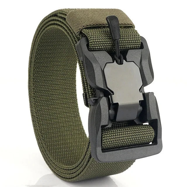 Tactical Belt Magnetic Buckle Quick Release Elastic Belt Casual Nylon Tooling Training Belt Men's Trousers Belt