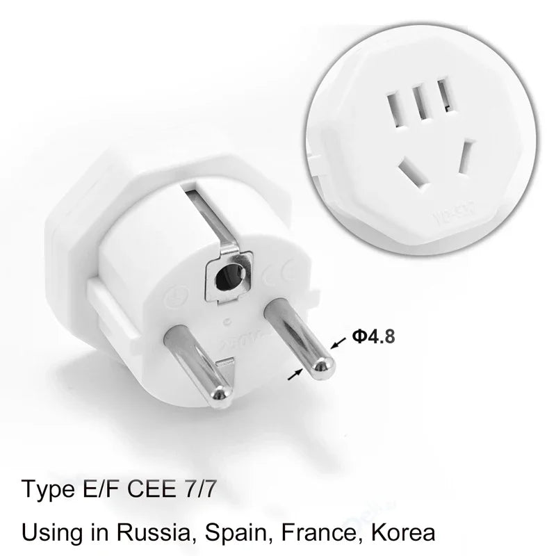 Universal Plug Adapter FR AU UK US To EU Travel Power Adapter  American To European Euro Converter Adapter Wall Electric Socket