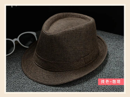 Summer Fedora Hat for Men Fashionable Elegant Vintage Black Women White Red Brim 1920s Panama Top Jazz Beach Unisex Classic Cap