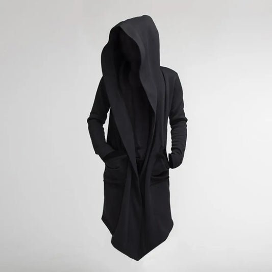 Leisure  Cool Hooded Men Trench Coat Extra Long Jacket Oversize   for Autumn